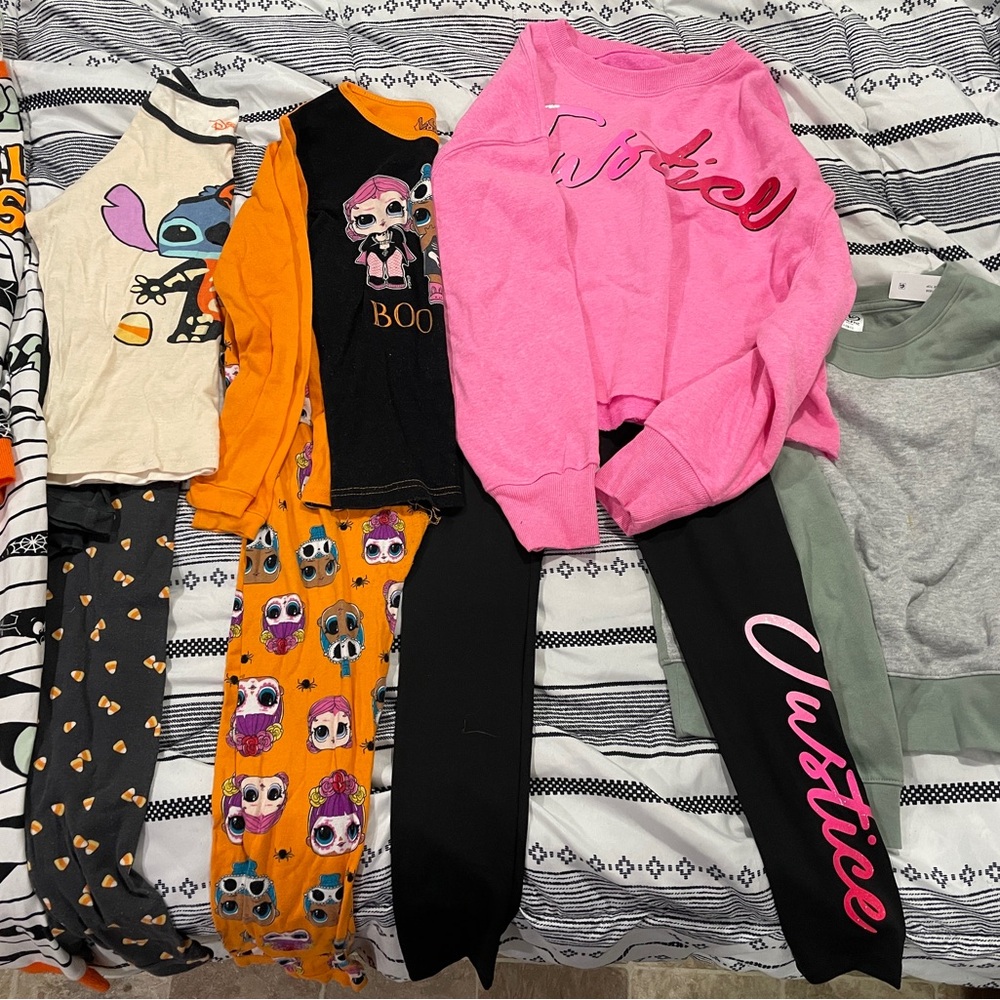 Girls Size 10/12 Winter Clothing Bundle – Disney, Justice, Pajamas + More